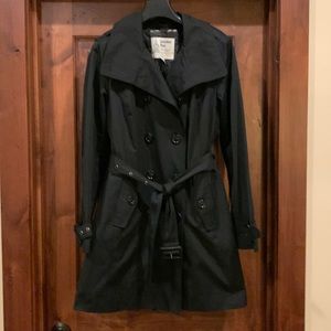 London Fog Heritage lined classic double-breasted black trench coat size L